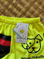 Load image into Gallery viewer, Kids Size 4 "Neon Yellow Maui Humane Society" ʻOpihi Picker Pants
