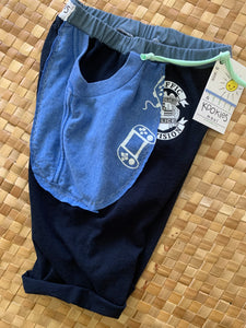 Kids Size 6 "Navy Blue Honolulu Police" Beach Comber Shorts