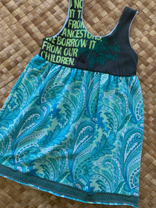 Kids Size 4 "Blue Paisley Conservation" Kuʻuipo Dress