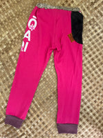 Load image into Gallery viewer, Kids Size 8 &quot;Pink &amp; Black Maui No Ka Oi&quot; Holoholo Pants
