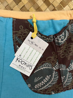 Load image into Gallery viewer, Ladies Size S &quot;Teal &amp; Brown Fish and Figures&quot; Simple Shorty Shorts
