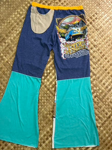 Ladies Size M "Jewel Tones Beach Loving" Flutter Pants