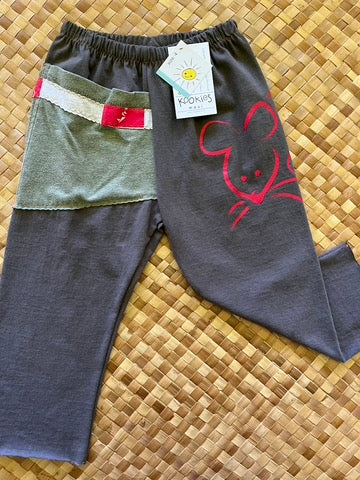 Kids Size 4 "Grey & Red Year of the Rat" ʻOpihi Picker Pants
