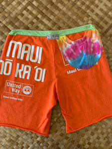 Ladies Size S "Bright Primary Maui No Ka Oi" Little Bit More Shortrs