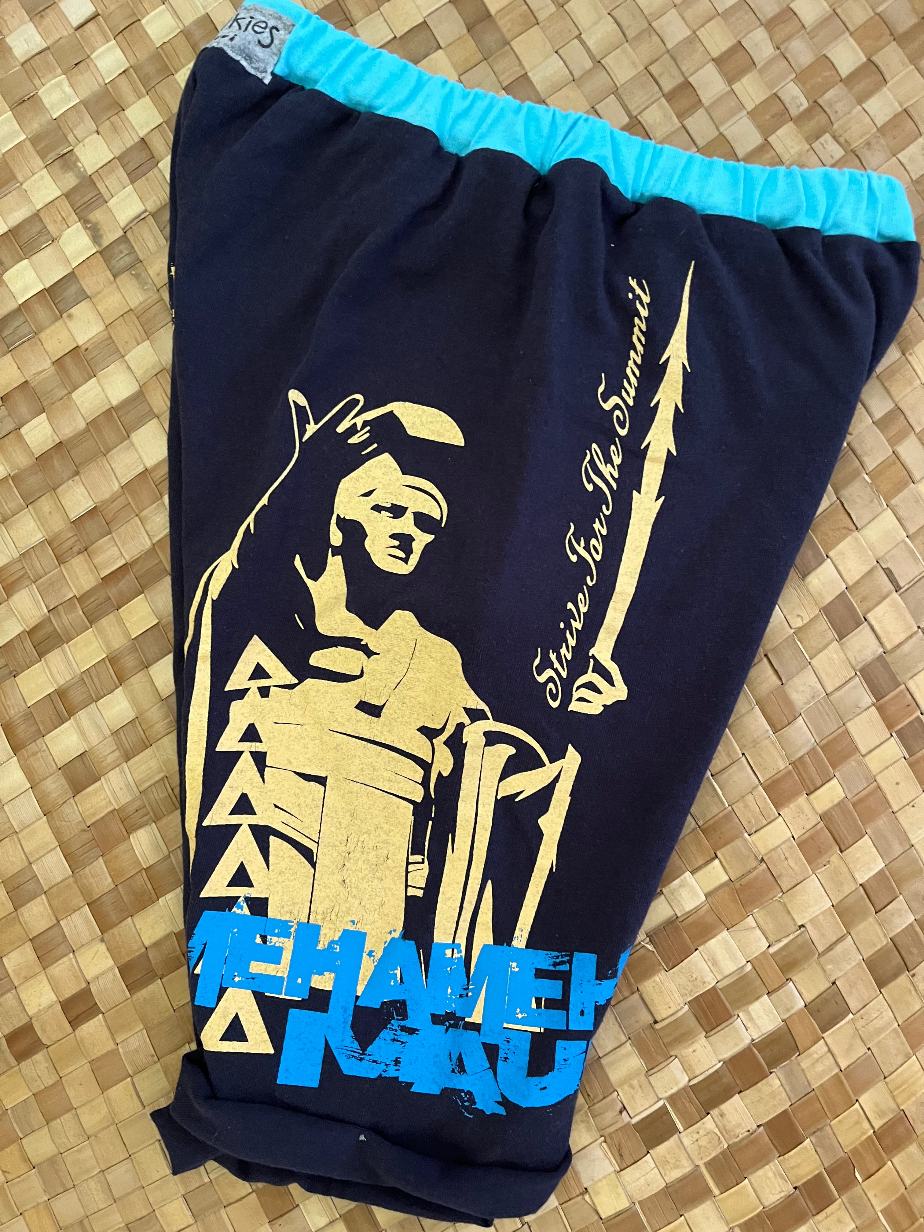 Kids Size 12 "Blue & Teal Kamehameha" Beach Comber Shorts