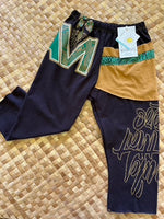 Load image into Gallery viewer, Kids Size 4 &quot;Gold &amp; Black Family&quot; ʻOpihi Picker Pants
