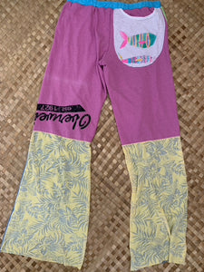 Ladies Size M "Bright Color Floral" Flutter Pants