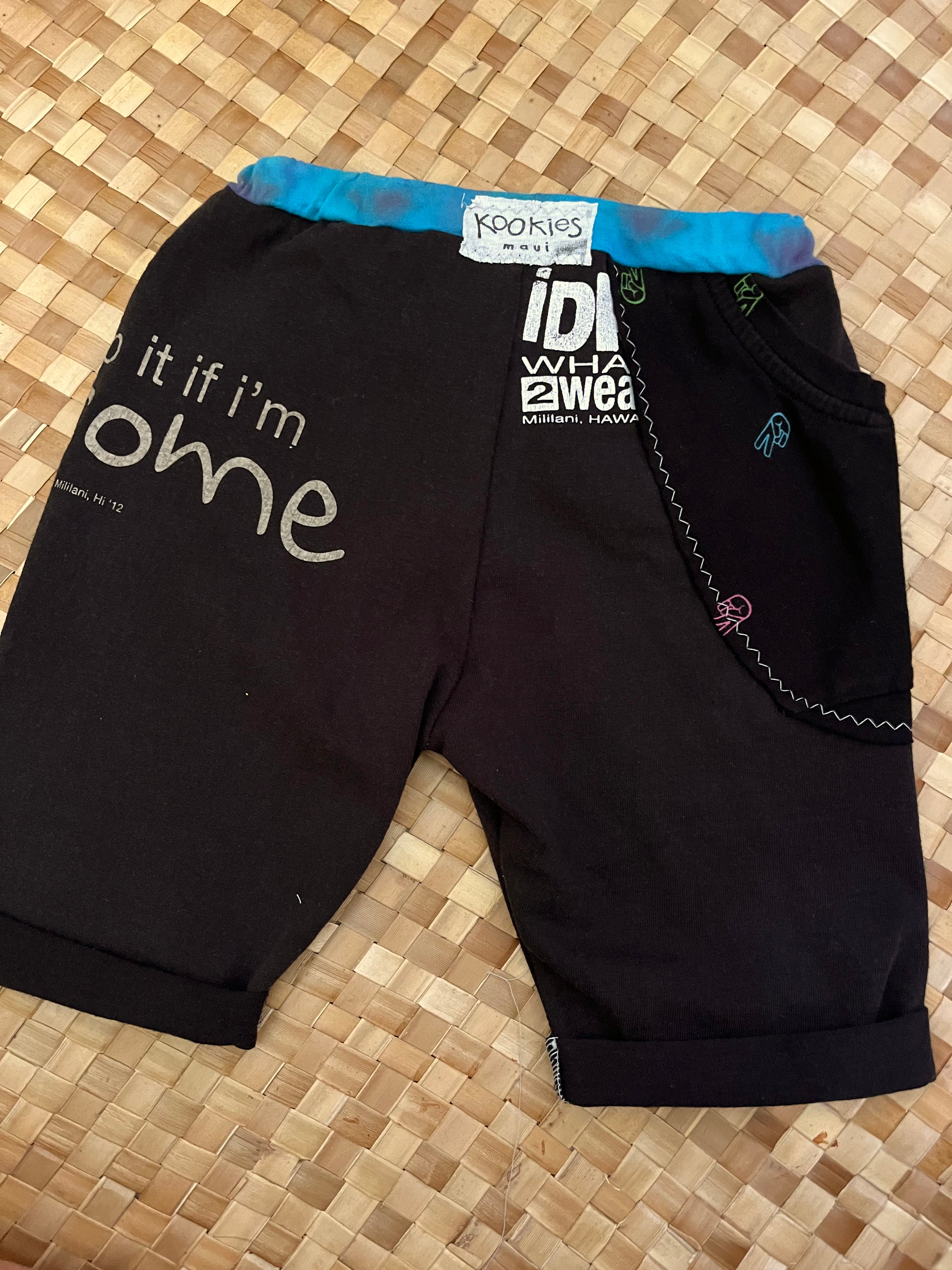 Kids Size 4 "Black and Tie Dye I'm Awesome" Beach Comber Shorts