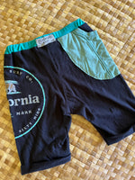 Load image into Gallery viewer, Kids Size 8 "Teal &amp; Black California Surf" Beach Comber Shorts
