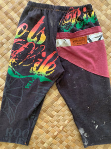 Kids Size 2 "Black & Rasta Color Roots" ʻOpihi Picker Pants