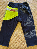 Load image into Gallery viewer, Kids Size 4 &quot;Neon Yellow &amp; Black Cars&quot; ʻOpihi Picker Pants
