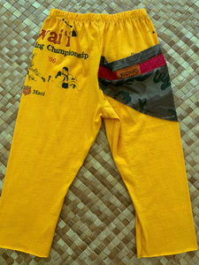 Kids Size 4 "Gold & Red Vintage Lahaina Wrestling" ʻOpihi Picker Pants