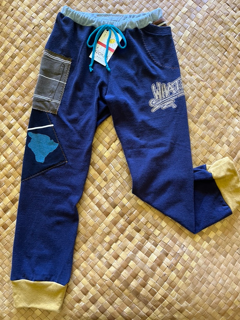 Kids Size 8 "Blue Whateva Hawaiian Island" Holoholo Pants