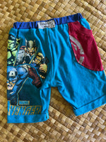 Load image into Gallery viewer, Kids Size 4 "Blue &amp; Red Super Hero" Beach Comber Shorts
