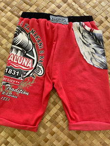 Kids Size 6 "Red & Black Lahainaluna" Beach Comber Shorts