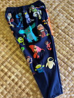 Load image into Gallery viewer, Kids Size 4 "Blue Iconic Pixar Characters" ʻOpihi Picker Pants
