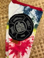 Load image into Gallery viewer, Kids Size 8 &quot;Tie Dye Honolulu Fire Department&quot; Holoholo Pants
