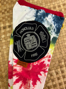 Kids Size 8 "Tie Dye Honolulu Fire Department" Holoholo Pants