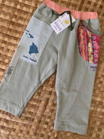 Load image into Gallery viewer, Kids Size 2 &quot;Sage &amp; Peach Hawaiian Islands&quot; Star Gazer Pants

