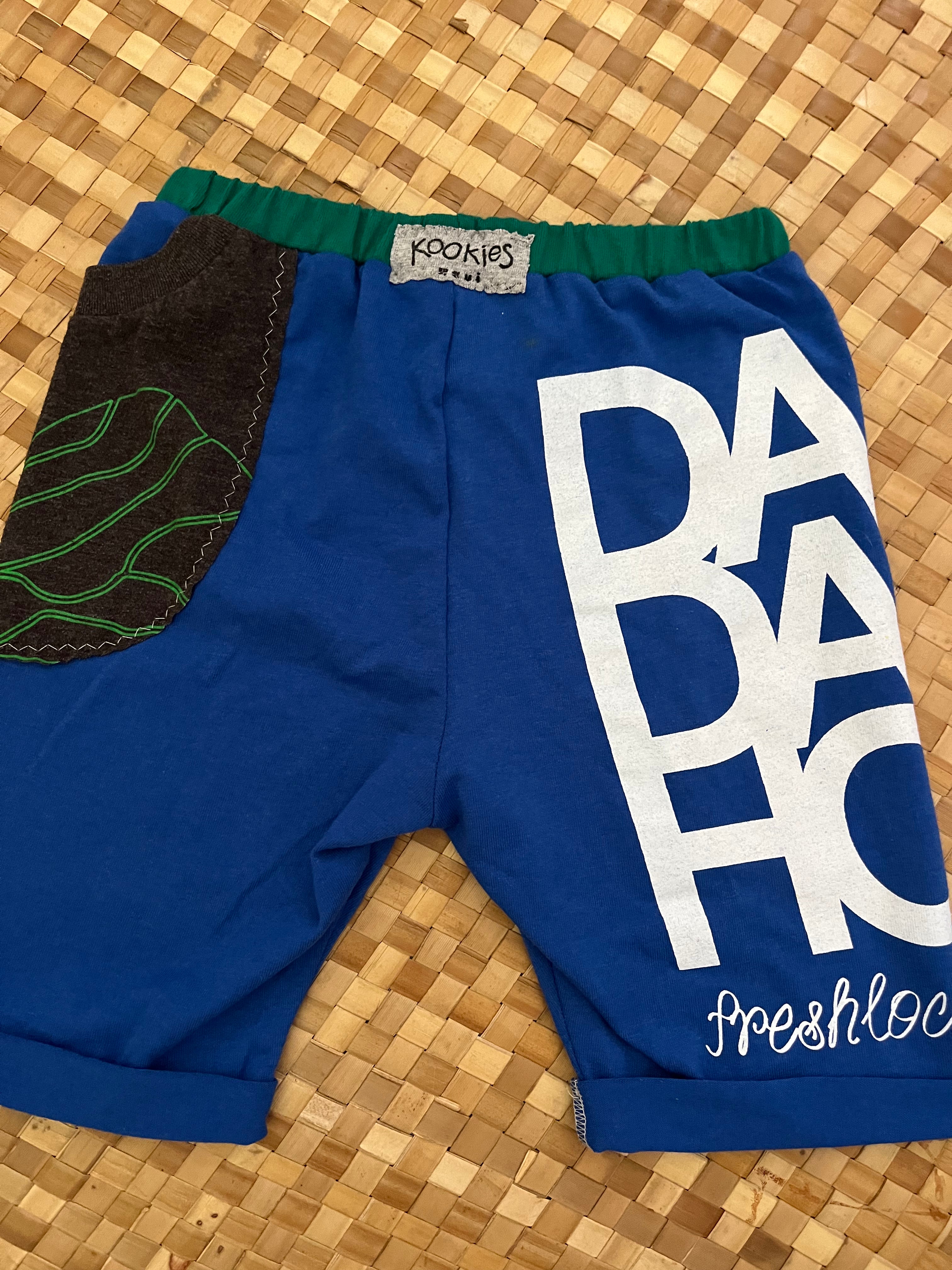 Kids Size 8 "Blue & Green Das Da How" Beach Comber Shorts