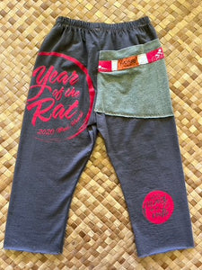 Kids Size 4 "Grey & Red Year of the Rat" ʻOpihi Picker Pants