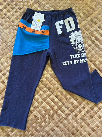 Kids Size 6 "Blue & Orange FDNY" ʻOpihi Picker Pants