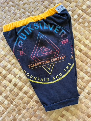Kids Size 6 "Black & Yellow Quicksilver" Beach Comber Shorts