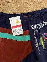 Load image into Gallery viewer, Kids Size 8 &quot;Navy Blue &amp; Rust Fishing&quot; ʻOpihi Picker Pants
