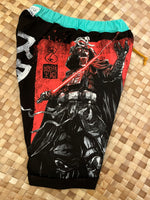 Load image into Gallery viewer, Kids Size 8 &quot;Black and Red Samurai Vador&quot; Beach Comber Shorts
