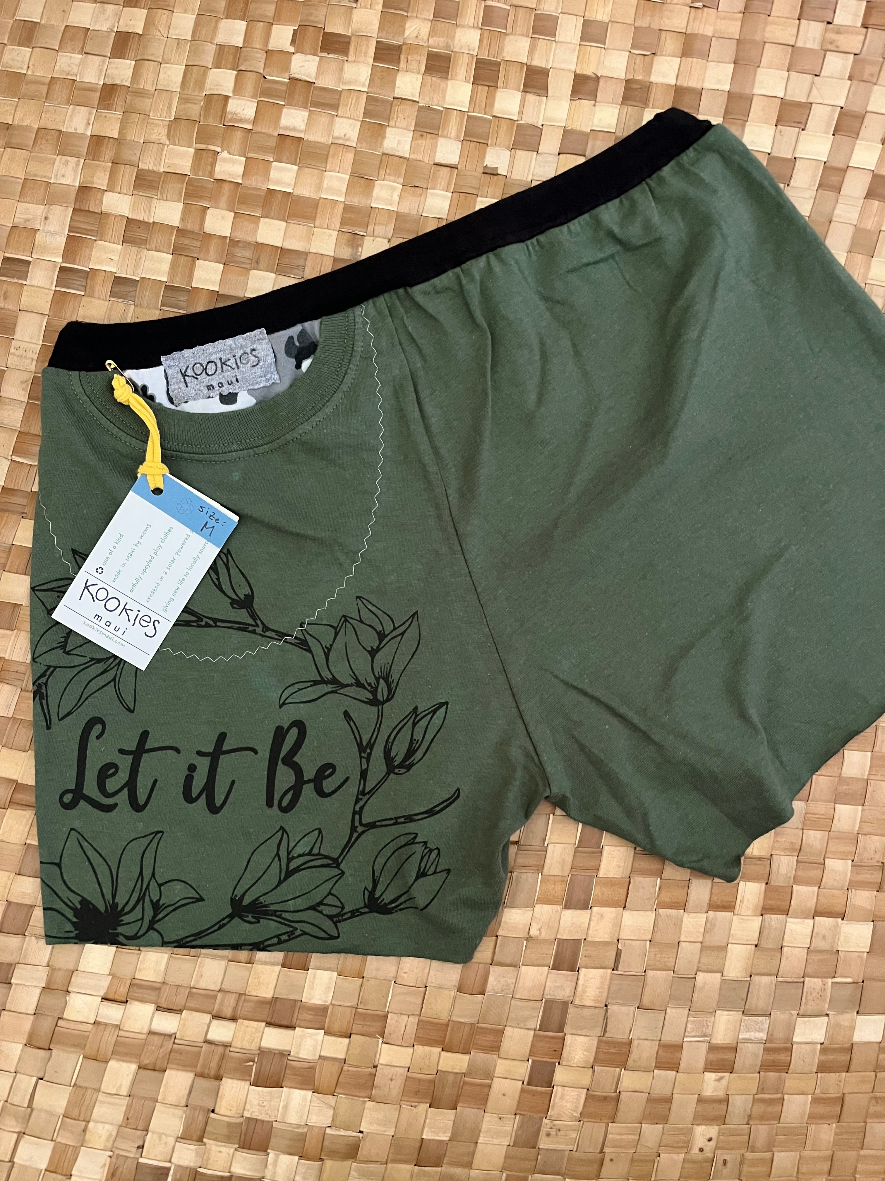 Ladies Size M "Green Let it Be Floral" Simple Shorty