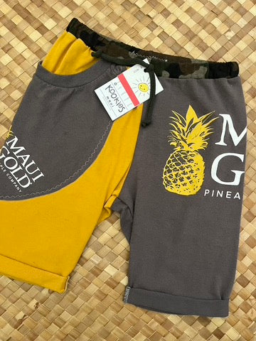 Kids Size 8 "Gold & Grey Maui Gold" Beach Comber Shorts