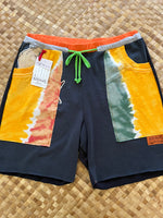 Load image into Gallery viewer, Mens Size S &quot;Black &amp; Tie Dye Andagi Wave Riders&quot; Kanikapila Shorts
