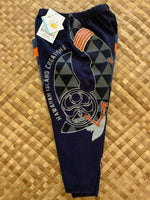 Load image into Gallery viewer, Kids Size 4 &quot;Navy &amp; Orange Fish Hook&quot; ʻOpihi Picker Pants
