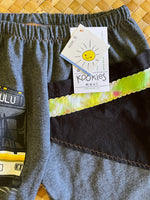 Load image into Gallery viewer, Kids Size 6 "Grey &amp; Yellow Da Bus" ʻOpihi Picker Pants
