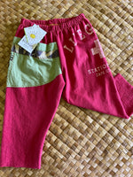 Load image into Gallery viewer, Kids Size 2 "Red &amp; Green Lifeguard" ʻOpihi Picker Pants
