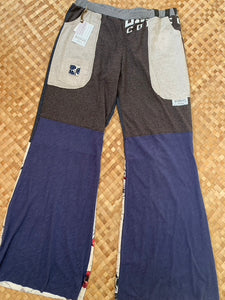 Ladies Size L "Grey & Blue Floral Hawaii" Flutter Pants
