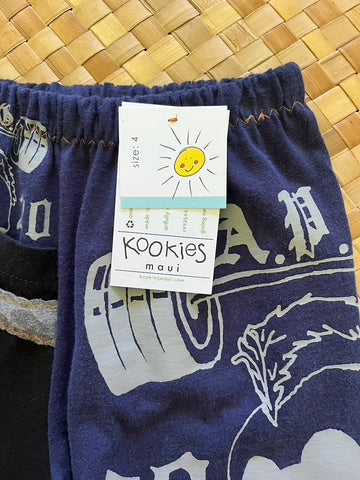 Kids Size 4 "Blue & Black Koa Warrior" ʻOpihi Picker Pants