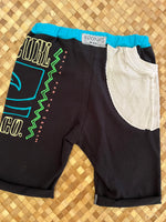 Load image into Gallery viewer, Kids Size 8 &quot;Black &amp; Neon Surfing&quot; Beach Comber Shorts
