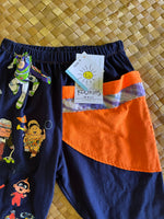 Load image into Gallery viewer, Kids Size 4 "Blue Iconic Pixar Characters" ʻOpihi Picker Pants
