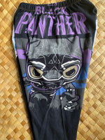Load image into Gallery viewer, Kids Size 2 &quot;Black &amp; Purple Black Panther&quot; ʻOpihi Picker Pants
