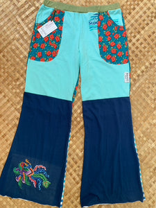 Ladies Size L "Floral & Stripes" Flutter Pants