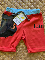 Load image into Gallery viewer, Kids Size 2 "Orange &amp; Camo Lanai Pineapple" Beach Comber Shorts
