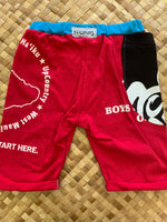 Load image into Gallery viewer, Kids Size 6 &quot;Red &amp; Teal Maui Island and Honu&quot; Beach Comber Shorts
