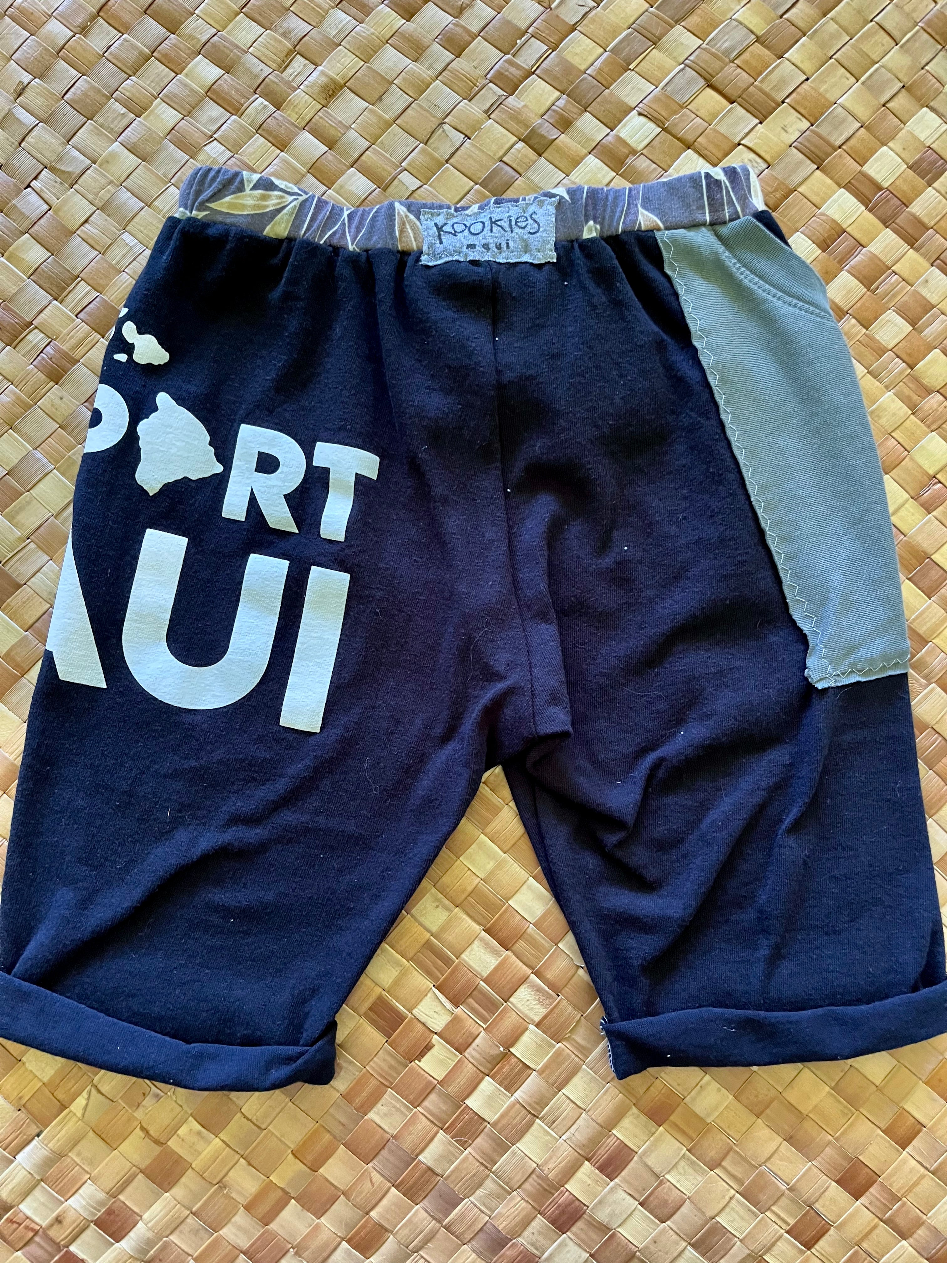 Kids Size 6 "Black & Grey Support Maui" Beach Comber Shorts