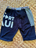 Load image into Gallery viewer, Kids Size 6 &quot;Black &amp; Grey Support Maui&quot; Beach Comber Shorts
