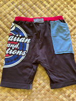 Load image into Gallery viewer, Kids Size 8 "Brown &amp; Blue Hawaiian Island" Beach Comber Shorts
