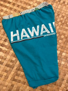 Kids Size 8 "Teal & Orange Hawaii" Beach Comber Shorts