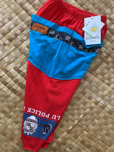 Kids Size 2 "Red & Blue Honolulu Police Dept" ʻOpihi Picker Pants