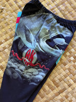 Load image into Gallery viewer, Kids Size 4 "Blue &amp; Red Salmon Fishing" ʻOpihi Picker Pants

