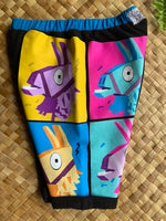 Load image into Gallery viewer, Kids Size 6 &quot;Rainbow llama&quot; Beach Comber Shorts
